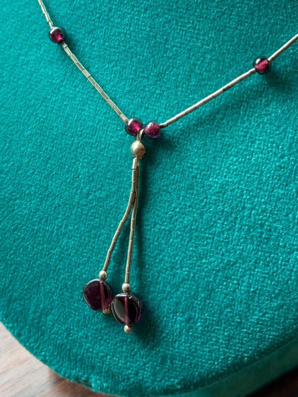 Liquid Sterling Silver and Glass Bead Southwest Necklace - Picture 2 of 5